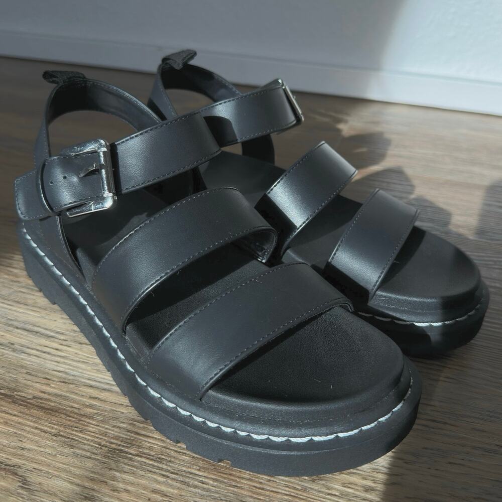 Wild Fable Thalia Lug Slide Sandals Chunky Heel Buckle Strap 90s Revival Sz: 8.5